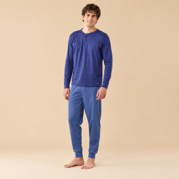 Pigiama Uomo Caldo Cotone Noidìnotte - Blu